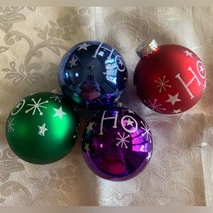 Vintage G & D Set of 4 Glass Ornaments